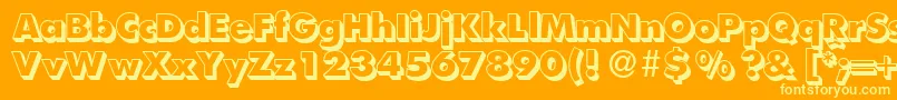 Шрифт FunctiontwoshadedXboldRegular – жёлтые шрифты на оранжевом фоне