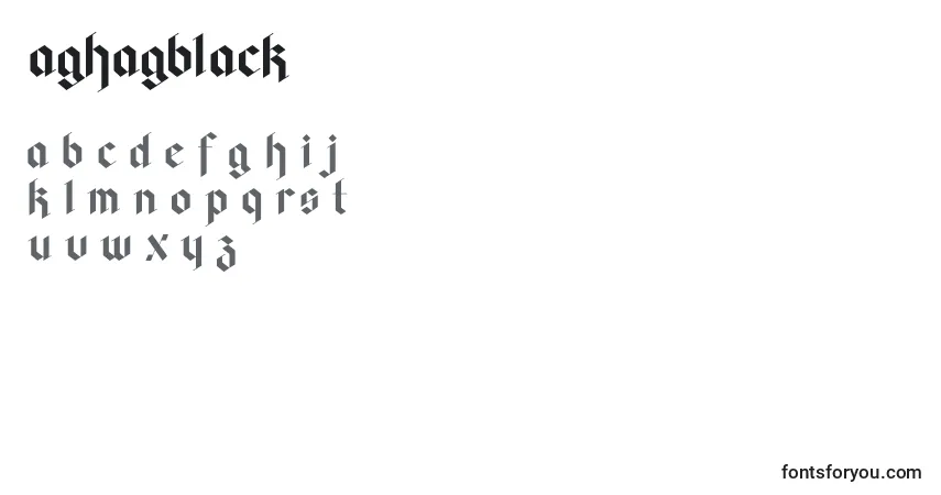 Czcionka Faghagblack2 – alfabet, cyfry, specjalne znaki
