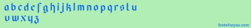 Faghagblack2-Schriftart – Blaue Schriften auf grünem Hintergrund