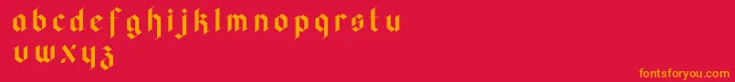 フォントFaghagblack2 – 赤い背景にオレンジの文字