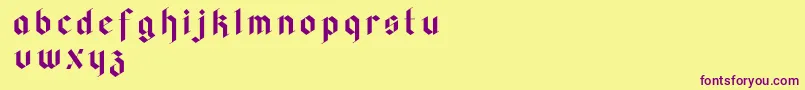 Faghagblack2-Schriftart – Violette Schriften auf gelbem Hintergrund