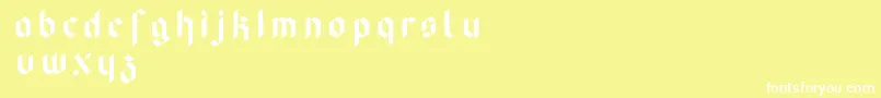 Faghagblack2-Schriftart – Weiße Schriften auf gelbem Hintergrund