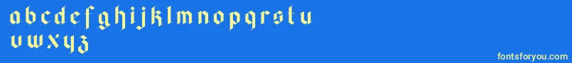 Faghagblack2-fontti – keltaiset fontit sinisellä taustalla