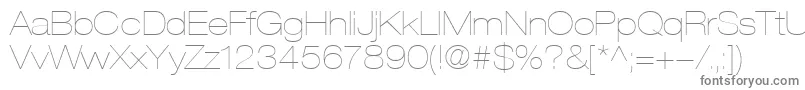 Czcionka HelveticaLt23UltraLightExtended – szare czcionki na białym tle