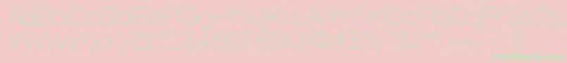 フォントHelveticaLt23UltraLightExtended – ピンクの背景に緑の文字