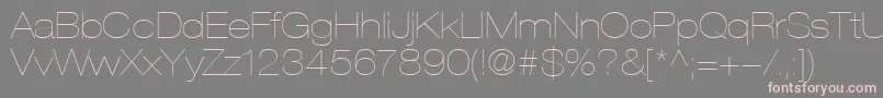 フォントHelveticaLt23UltraLightExtended – 灰色の背景にピンクのフォント
