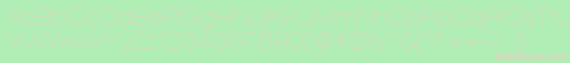 HelveticaLt23UltraLightExtended-fontti – vaaleanpunaiset fontit vihreällä taustalla