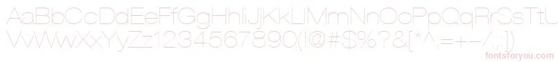フォントHelveticaLt23UltraLightExtended – 白い背景にピンクのフォント
