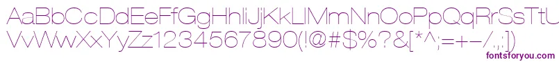 HelveticaLt23UltraLightExtended-Schriftart – Violette Schriften auf weißem Hintergrund