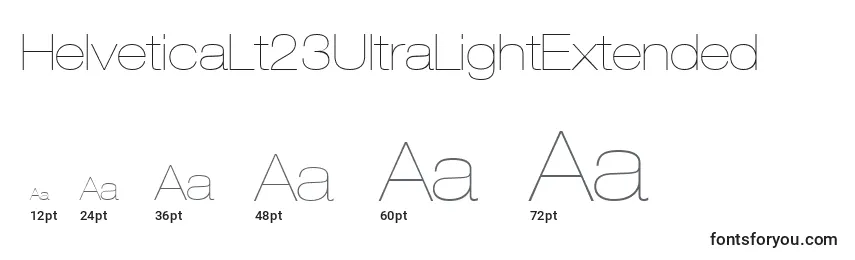 HelveticaLt23UltraLightExtended Font Sizes