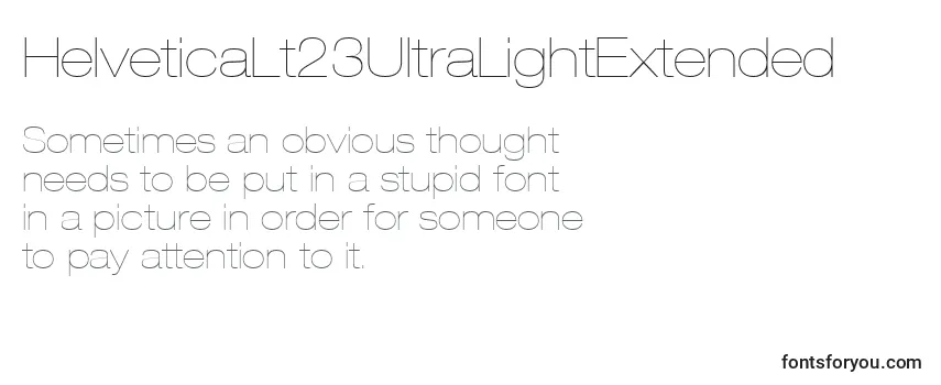 Review of the HelveticaLt23UltraLightExtended Font