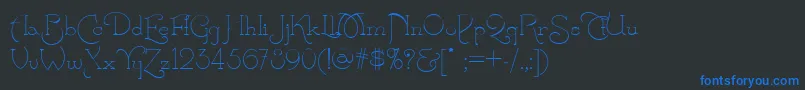 Calamity Font – Blue Fonts on Black Background
