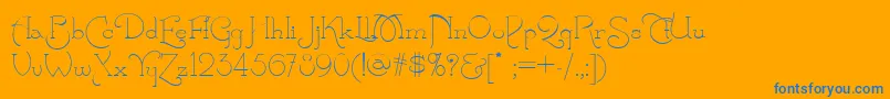 Calamity Font – Blue Fonts on Orange Background