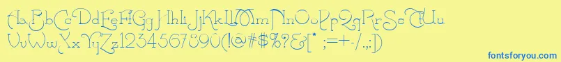 Calamity Font – Blue Fonts on Yellow Background