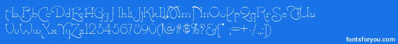 Calamity Font – White Fonts on Blue Background