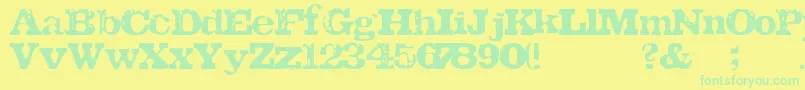 TatuLa Font – Green Fonts on Yellow Background