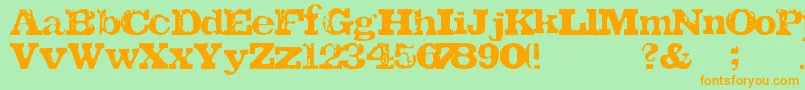 TatuLa Font – Orange Fonts on Green Background