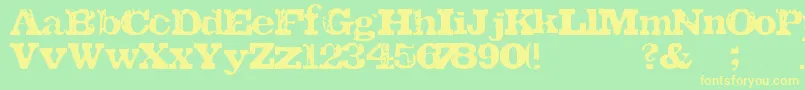 TatuLa Font – Yellow Fonts on Green Background