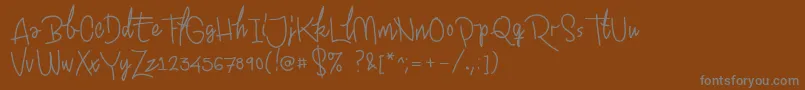 フォントEkologiehandPersonalUseOnly – 茶色の背景に灰色の文字