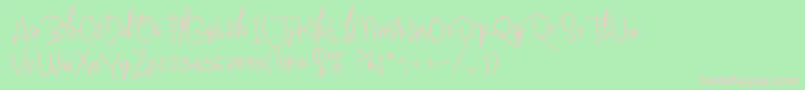 フォントEkologiehandPersonalUseOnly – 緑の背景にピンクのフォント