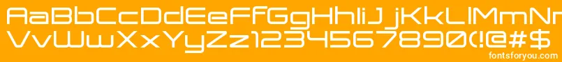 ExpansivaBold-Schriftart – Weiße Schriften auf orangefarbenem Hintergrund