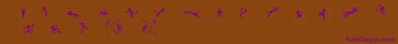 Więcej informacji o czcionce HalloweeniesDemo Czcionka HalloweeniesDemo – fioletowe czcionki na brązowym tle