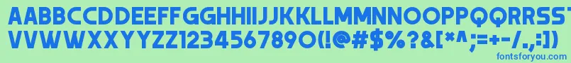 フォントTrender – 青い文字は緑の背景です。