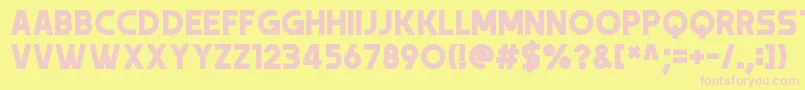 Trender Font – Pink Fonts on Yellow Background