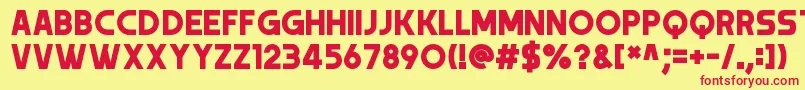 Trender Font – Red Fonts on Yellow Background