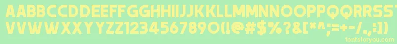 Trender Font – Yellow Fonts on Green Background