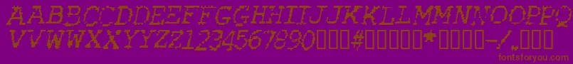 RubberBiscuitItalic-fontti – ruskeat fontit violetilla taustalla