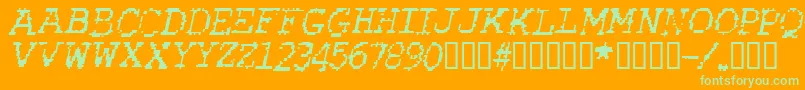 RubberBiscuitItalic-Schriftart – Grüne Schriften auf orangefarbenem Hintergrund