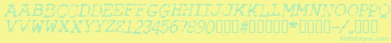 RubberBiscuitItalic Font – Green Fonts on Yellow Background