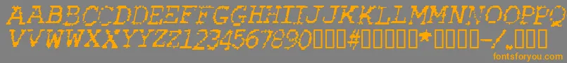 RubberBiscuitItalic-fontti – oranssit fontit harmaalla taustalla