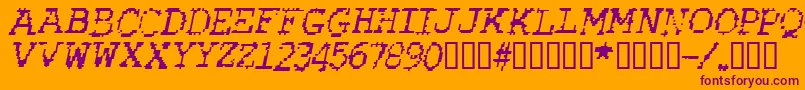 RubberBiscuitItalic Font – Purple Fonts on Orange Background