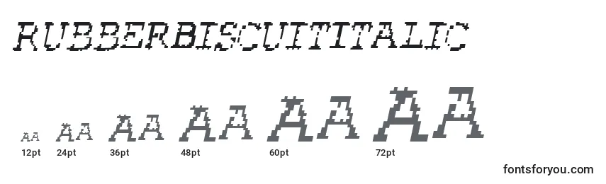 RubberBiscuitItalic Font Sizes