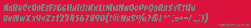 フォントBancodi – 赤い背景に灰色の文字