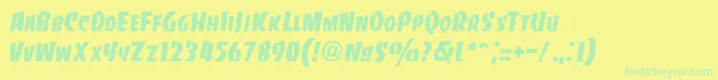 Bancodi-Schriftart – Grüne Schriften auf gelbem Hintergrund