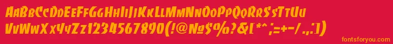 Bancodi Font – Orange Fonts on Red Background