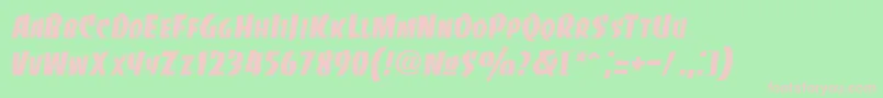 Czcionka Bancodi – różowe czcionki na zielonym tle