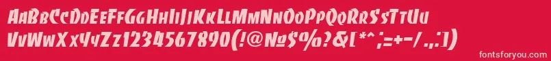 Bancodi Font – Pink Fonts on Red Background