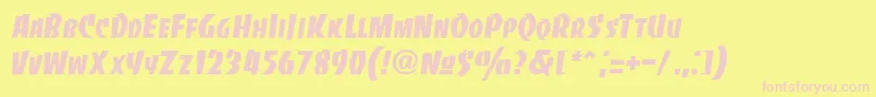 Bancodi Font – Pink Fonts on Yellow Background