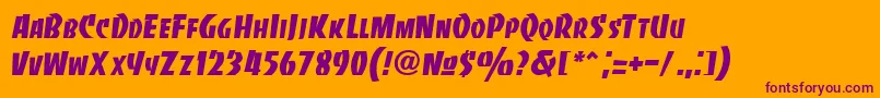 Шрифт Bancodi – фиолетовые шрифты на оранжевом фоне