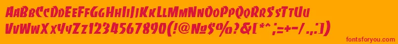 Bancodi Font – Red Fonts on Orange Background