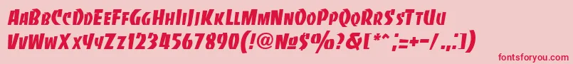フォントBancodi – ピンクの背景に赤い文字