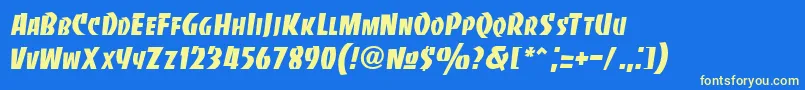 Bancodi Font – Yellow Fonts on Blue Background