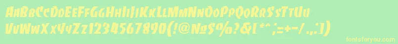 Bancodi Font – Yellow Fonts on Green Background