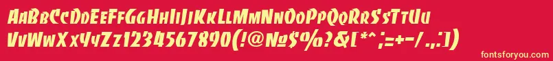 フォントBancodi – 黄色の文字、赤い背景