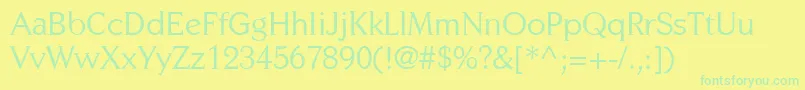 CentabelBook Font – Green Fonts on Yellow Background