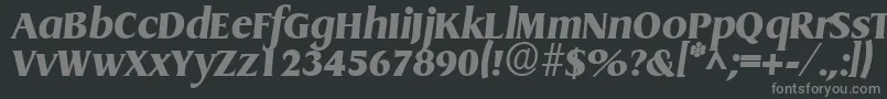 フォントGriffonextrabold ffy – 黒い背景に灰色の文字